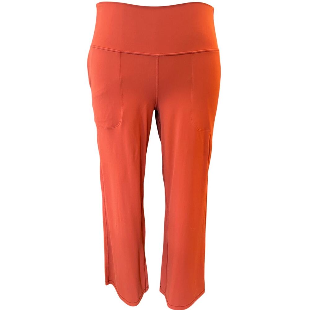 Lululemon Size 14 Terracotta Orange High Rise Yoga Pants Straight Leg EUC